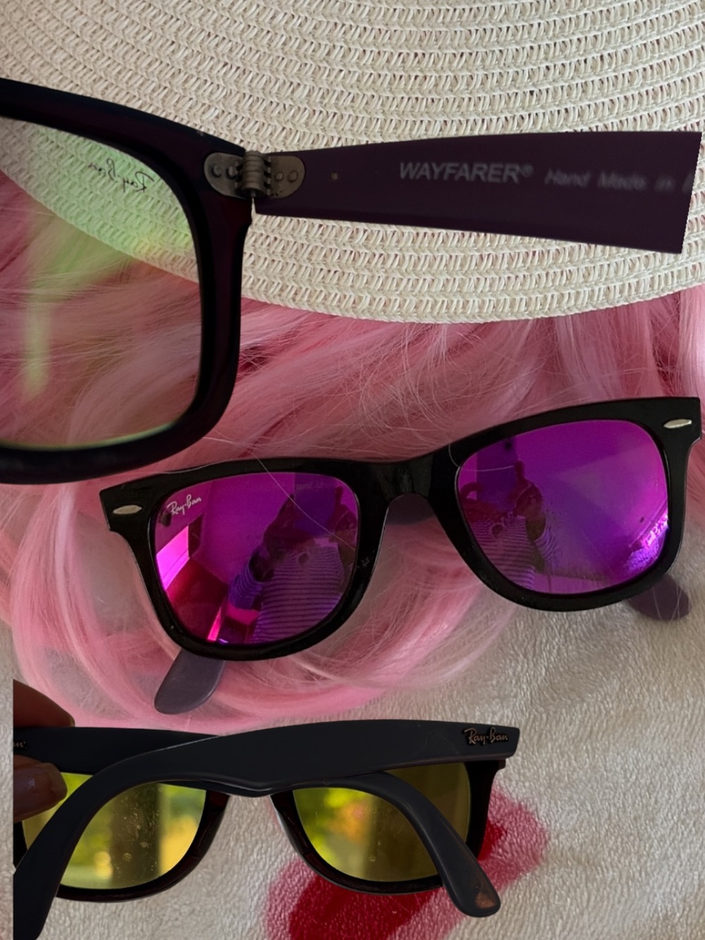 Ray-Ban Black Frame Sunglasses with Purple Mirror Lenses Deal 🇺🇸🎊⚓️🎉